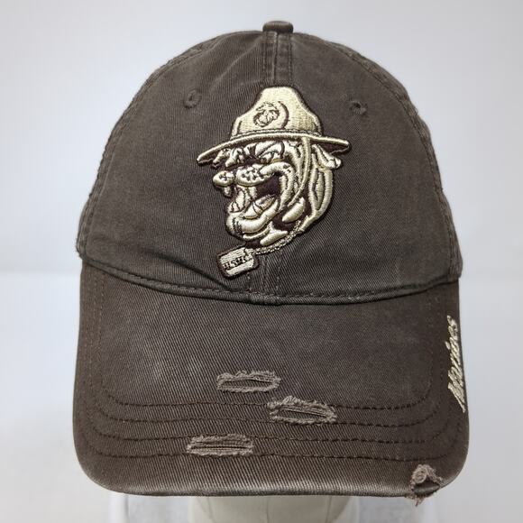 Georgetown Hoyas Bulldog Mascot Marines Baseball Cap Brown One Size Drew Pearson - Picture 2 of 9